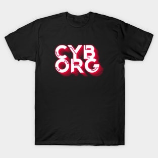 cyborg text effect red neon T-Shirt